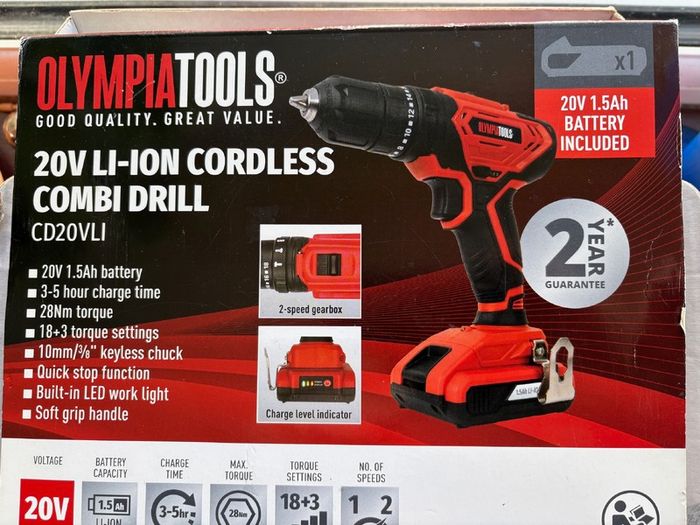 Olympia Tools 20V Cordless Combi Drill CD20VLI