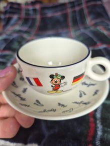 Vintage Disneyland Paris Mickey Mouse Porcelain Cup & Saucer