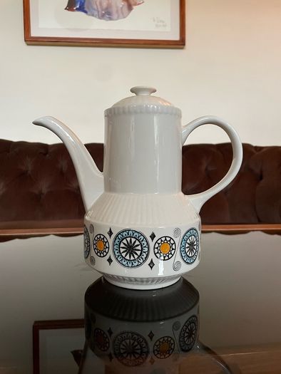 Vintage Kathie Winkle Renaissance Coffee Pot Staffordshire Ironstone England