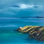 Baily Lighthouse, Howth Head, Dublin, 4x4in framed print by artist Helen Mathews Image 2