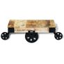 Coffee Table with Wheels Rough Mango Wood Image 6