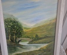 original oil painting by Mary A Lee landscape/peirce hickey skibbereen frame