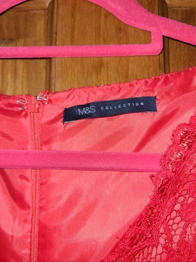 Ladies Red lacy Dress M & S Size 12