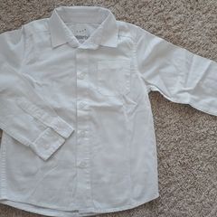 Boy 6-7Y Long Sleeve White Cotton Shirt