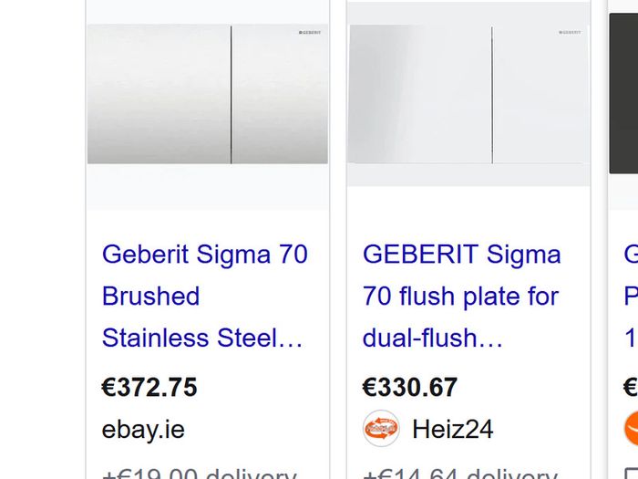 Geberit Sigma 70 duel flush plate white glass