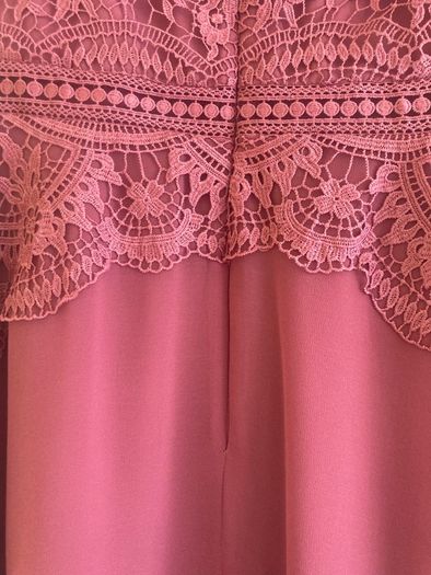 Dark Pink Lace Midi Dress/Bridesmaid/Mother of The Bride/Wedding Guest/Evening Wear BNWT