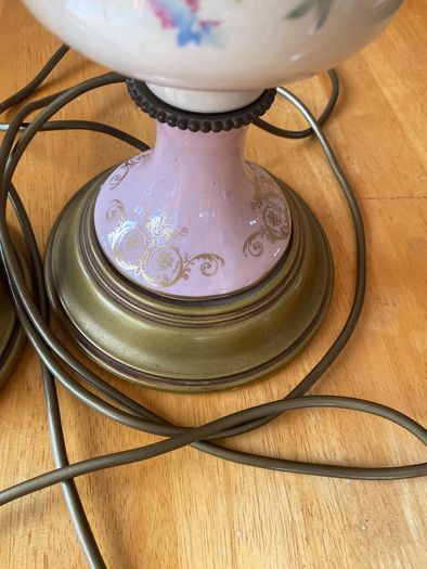 Pair Victorian revival lamps