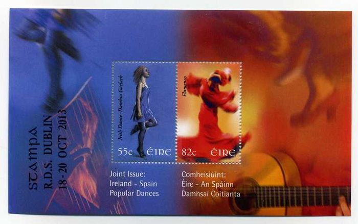 2013 Ireland Stampa Members Souvenir Popular Dances Commemorative Stamps Miniature Sheet Overprinted for Stampa Mint Never Hinged (MNH)