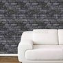 FREE P&P Rustic Brick Wallpaper, Silver/Black Image 3