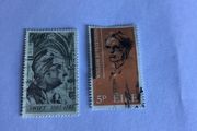 2 Irish stamps - Jonathan Swift and William Butler Yeats