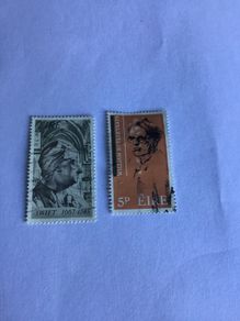 2 Irish stamps - Jonathan Swift and William Butler Yeats