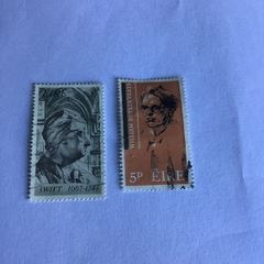 2 Irish stamps - Jonathan Swift and William Butler Yeats