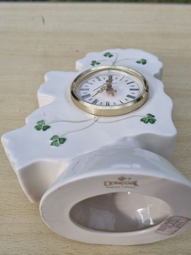 Donegal Parian China, an Irish mantel clock in the shape of a map of Ireland