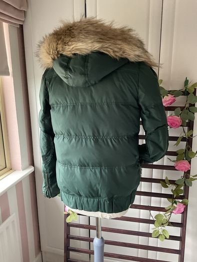 puffer jacket feather & down juicy couture hooded jacket medium