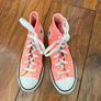UK 1 pink sparkly converse high tops Image 3