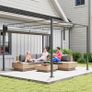 3 x 3 m Garden Pergola with Retractable Roof, Gazebo, Canopy for Shade, UPF30+, Gray Image 4