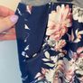 Italian Boutique Navy Blue Floral Drawstring Joggers Size UK 14-16 Image 4