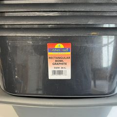 6 x Rectangular Plastic Storage - Washing Up Bowls - Grey