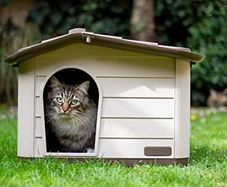 Outdoor Cat, Dog and Rabbit House, Pet Kennel and Shelter - Brown