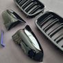 BMW F10 F11 Lci Black Kidney Grilles & Mirror Covers Set Brand New Image 7