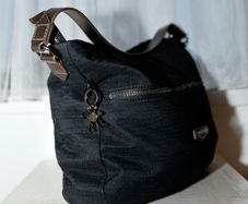 Kipling Black Shoulder Bag with Kipling Monkey