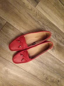 Woman's Flat Loafer Leather Shoes.