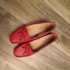 Woman's Flat Loafer Leather Shoes.