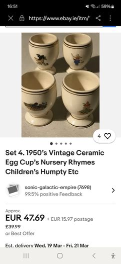 2. 1950's Vintage Ceramic Egg Cups