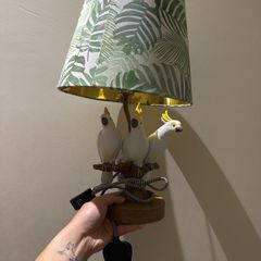 lamp with trio parrots