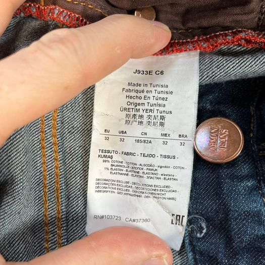 Armani JO6 Jeans Mens Selvedge Jeans W33 L32 Indigo Denim Slim