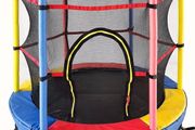 55 Inch 140 cm Kids Mini Trampoline Fun Bouncer Toy with Safety Bungee Cords Enclosure Net Bulit-in Zipper Frame Cover - Maximum Load 45KG (FREE POSTAGE)