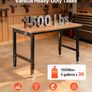 Heavy Duty Adjustable Workbench 680 kg Capacity Oak Wood Top Workbench with 67-102 cm Height Adjustment Image 2