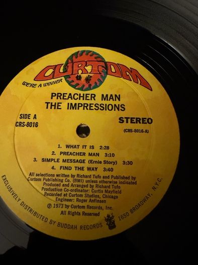 The Impressions Preacher Man LP 1973 US Original Curtom CRS 8016