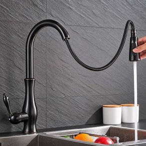 Kitchen tap - Black Pull-Out Kitchen Mixer Tap, Solid Brass / NEW