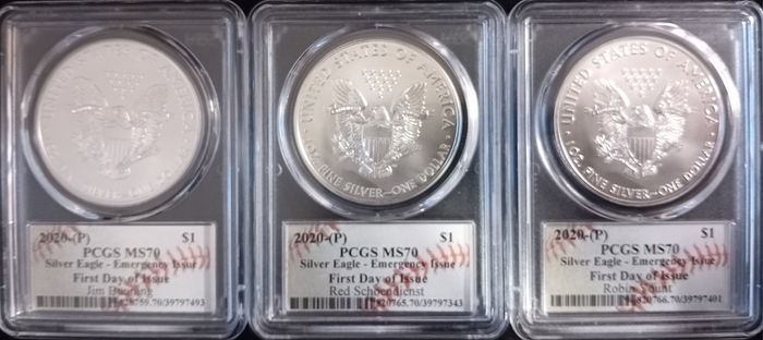 2020 Silver Dollars Emergency Issue. PCGS MS70