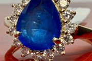 Diamond LUXURIANT Premium Vietnamese Cobalt Blue Spinel and Lab Grown Diamond Ring