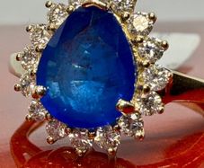 Diamond LUXURIANT Premium Vietnamese Cobalt Blue Spinel and Lab Grown Diamond Ring