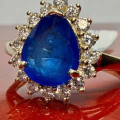 Diamond LUXURIANT Premium Vietnamese Cobalt Blue Spinel and Lab Grown Diamond Ring