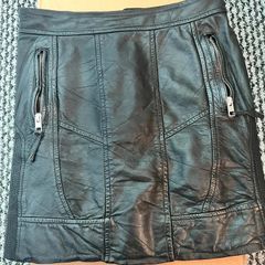 AllSaints Spitalfields black leather skirt - UK 8