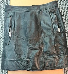 AllSaints Spitalfields black leather skirt - UK 8