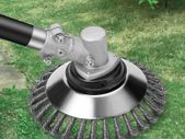 8'' Grass trimmers Strimmer Head Garden Trimmer Wire Brush Solid Steel Wheel Weed Razors Snow Island Plough Rope Mower for Lawn Rotating Replacement Tool