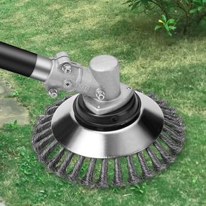 8'' Grass trimmers Strimmer Head Garden Trimmer Wire Brush Solid Steel Wheel Weed Razors Snow Island Plough Rope Mower for Lawn Rotating Replacement Tool