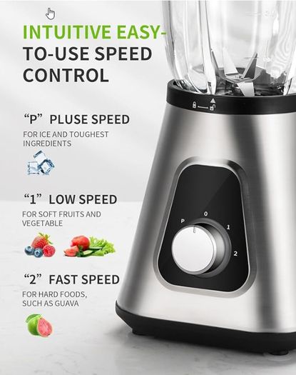 GDOR 1200W Smoothie Blender 2-in-1 with Glass Jug & Travel Cup