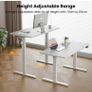 140 x 60 cm Standing Desk, Electric Height Adjustable Desk with 2 Hooks Image 8