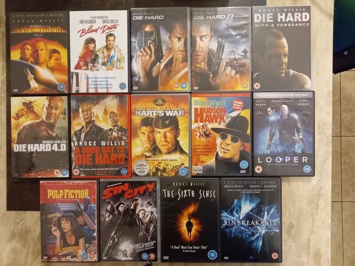 Bruce Willis Dvd Collection Bundle Die Hard Sixth Sense Sin City Looper Etc