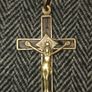 Antique Brass and Ebony Crucifix Pendant Image 3