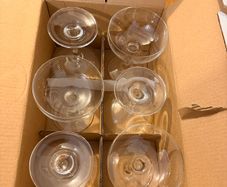 Olympia Crystal Champagne Saucers/Coupe Glasses Set of 11, Boxed