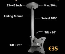 Tv Ceiling Mount Bracket Swivel Tilt 23"-42"