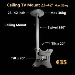 Tv Ceiling Mount Bracket Swivel Tilt 23"-42"