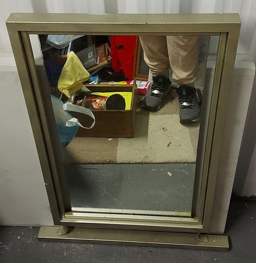 Heavy metal framed mirror